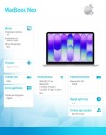 Apple MacBook Neo 13 cali: A18 Pro 6/5, 8GB, 512GB SSD, bez zasilacza, Touch ID - Srebrny