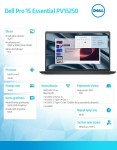 Dell Laptop Dell Pro 15 Essential PV15250|i7-1355U|16GB|1TB SSD|Intel UHD|None|W11 Pro|WLAN + BT|15.6 FHD|Backlit Kb|4 Cell|65W/3YPS