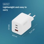 Digitus Ładowarka sieciowa GaN II 100W | 2x USB-C, 1x USB-A | PD 3.0, QC 3.0 | Biała