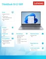Lenovo Laptop ThinkBook 16 G7 21MW000UPB W11Pro 7735HS/16GB/1TB/AMD Radeon/16.0 WUXGA/Arctic Grey/3YRS OS + CO2 Offset