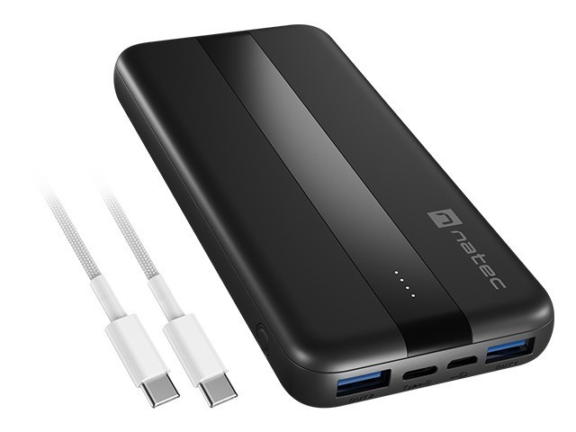 Natec Powerbank TREVI Slim Q V2 2xUSB-A 18W 1xUSB-C 20W