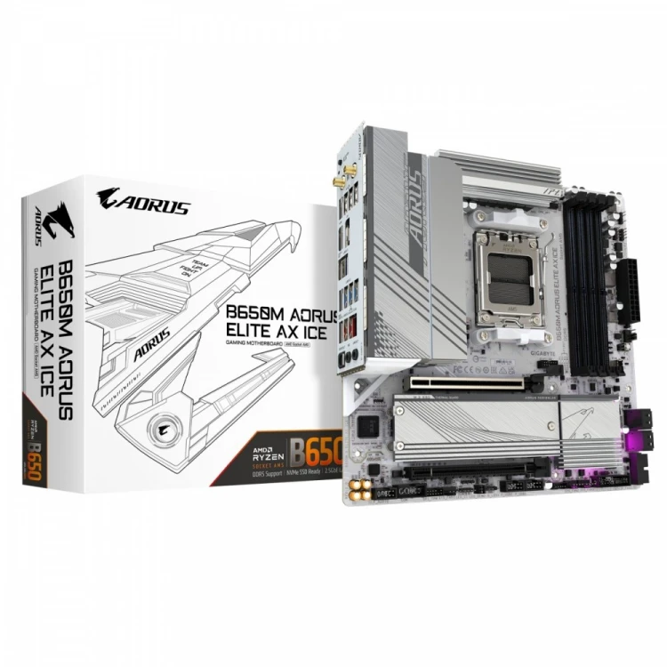 Gigabyte Płyta główna B650M A ELITE AX ICE HDMI/DP M2 m.ATX