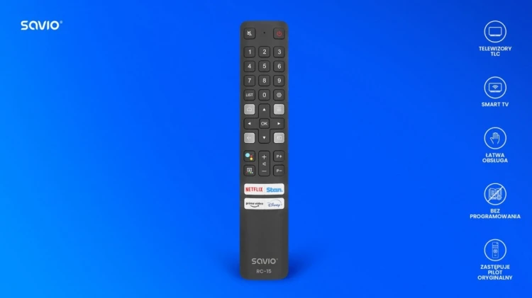 Savio Pilot uniwersalny/zamiennik do TV TCL, Smart TV, RC-15