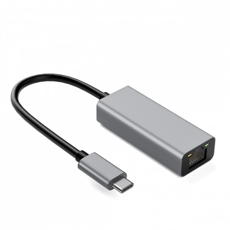 iBOX Adapter aluminiowy RJ45 do USB Typ C 10/100/100