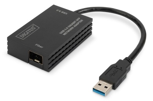 Digitus Karta sieciowa przewodowa USB 3.0 A do RJ45 Gigabit SFP Ethernet 1 Gbps Fiber Chipset RTL8153