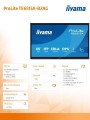 IIYAMA Monitor interaktywny 65 cali TE6515A-B2AG VA,4K,40pkt,550cd,DeepContrast-IR+,     HDMI x2,DP,USB-C, 2 x 20W, OPS Slot x1, 5xUSB, 2xRJ45,8-Array