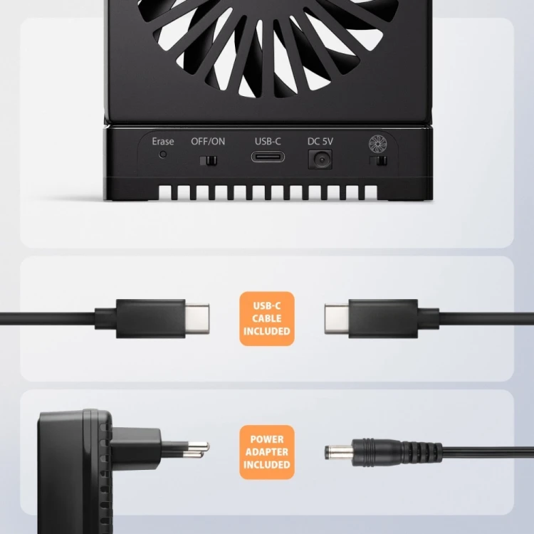 AXAGON ADSA-M2C44 Stacja dokująca USB4 dla 4x M.2 NVMe SSD z funkcją klonowania dysków bez komputera