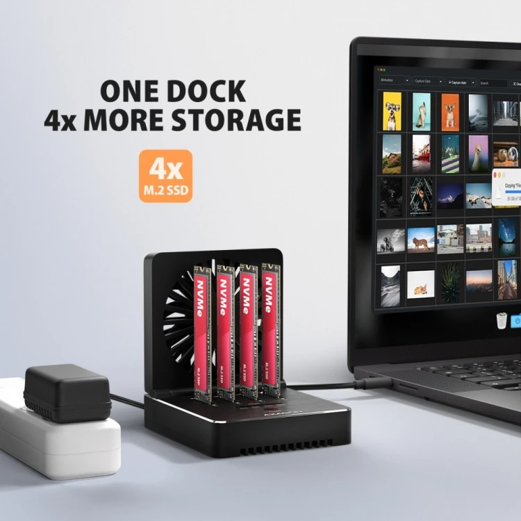 AXAGON ADSA-M2C44 Stacja dokująca USB4 dla 4x M.2 NVMe SSD z funkcją klonowania dysków bez komputera