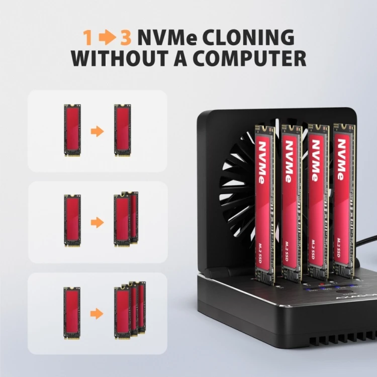 AXAGON ADSA-M2C44 Stacja dokująca USB4 dla 4x M.2 NVMe SSD z funkcją klonowania dysków bez komputera