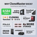 AXAGON ADSA-M2C44 Stacja dokująca USB4 dla 4x M.2 NVMe SSD z funkcją klonowania dysków bez komputera