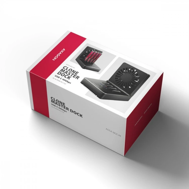 AXAGON ADSA-M2C44 Stacja dokująca USB4 dla 4x M.2 NVMe SSD z funkcją klonowania dysków bez komputera