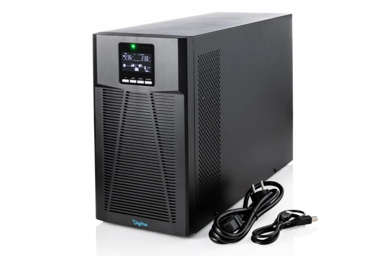 Digitus Zasilacz awaryjny UPS Online Tower 19" LCD 2000VA/2000W 4x12V/9Ah 8xC13 1xC14 USB RS232 RJ45 GŁ.460mm
