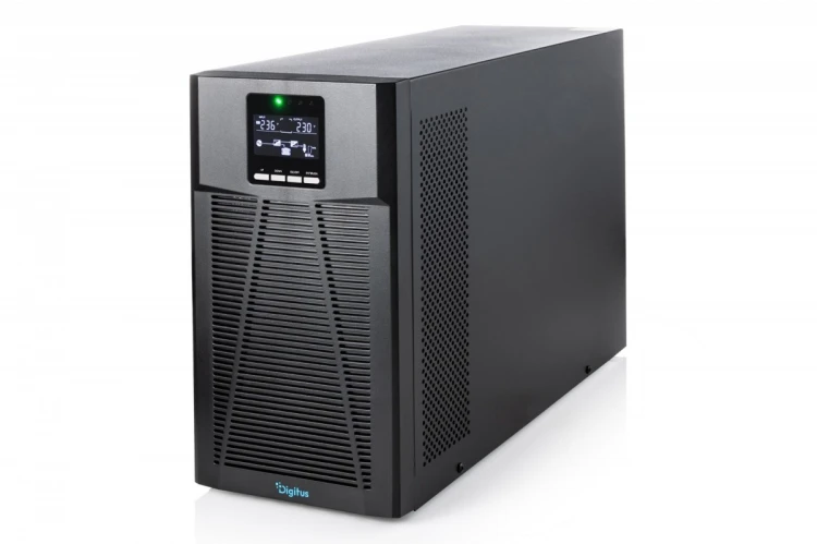 Digitus Zasilacz awaryjny UPS Online Tower 19" LCD 3000VA/3000W 6x12V/9Ah 8xC13 1xC19 1xC14 USB RS232 RJ45 GŁ.460mm