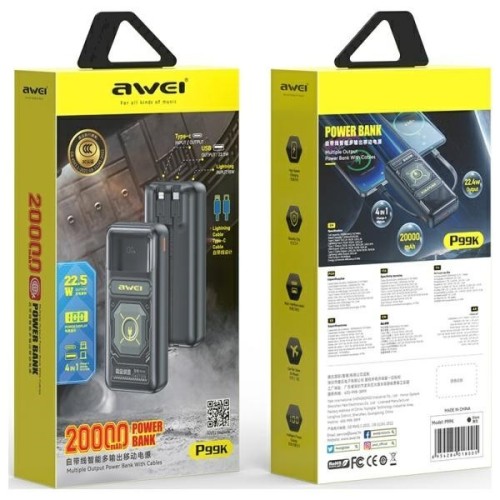 AWEI Powerbank P99K 22,5W 20000mAh czarny