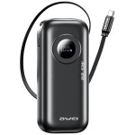 AWEI Powerbank PA-9 22,5W 10000mAh z kablem USB-C wbudowanym czarny