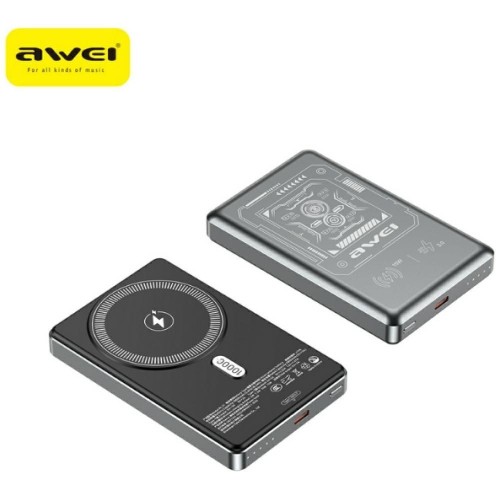 AWEI Powerbank PA-31 MagSafe 10000mAh indukcyjny szary