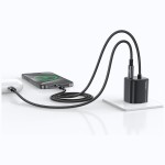 USAMS Ładowarka sieciowa JC Series CC261 20W GaN Fast Charger wbudowanykabel USB-C czarna