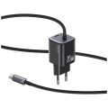 USAMS Ładowarka sieciowa JC Series CC261 20W GaN Fast Charger wbudowanykabel USB-C biały