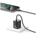 USAMS Ładowarka sieciowa JC Series CC261 20W GaN Fast Charger wbudowanykabel USB-C biały