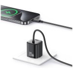 USAMS Ładowarka sieciowa JC Series CC261 20W GaN Fast Charger wbudowanykabel USB-C biały