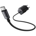 USAMS Ładowarka sieciowa JC Series CC264 30W GaN Fast Charger wbudowanykabel USB-C czarna