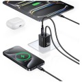 USAMS Ładowarka sieciowa JC Series CC264 30W GaN Fast Charger wbudowanykabel USB-C czarna