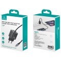 USAMS Ładowarka sieciowa JC Series CC264 30W GaN Fast Charger wbudowanykabel USB-C czarna