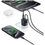 USAMS Ładowarka sieciowa JC Series CC264 30W GaN Fast Charge wbudowany kabel USB-C biała