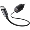 USAMS Ładowarka sieciowa JC Series CC266 65W GaN Fast Charger wbudowanykabel USB-C czarny