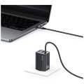 USAMS Ładowarka sieciowa JC Series CC266 65W GaN Fast Charger wbudowanykabel USB-C czarny
