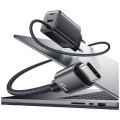 USAMS Ładowarka sieciowa JC Series CC266 65W GaN Fast Charger wbudowanykabel USB-C biała