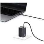 USAMS Ładowarka sieciowa JC Series CC266 65W GaN Fast Charger wbudowanykabel USB-C biała