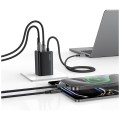 USAMS Ładowarka sieciowa JC Series CC266 65W GaN Fast Charger wbudowanykabel USB-C biała