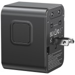 USAMS Ładowarka travel adapter 17W CC308 USB-C + USB-A 4w1 US/AU/EU/UK czarna