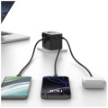 USAMS Ładowarka travel adapter 17W CC308 USB-C + USB-A 4w1 US/AU/EU/UK czarna