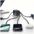 USAMS Ładowarka Travel Adapter 70W US/AU/EU/UK 3xUSB-C 4w1 czarny