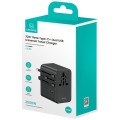 USAMS Ładowarka Travel Adapter 70W US/AU/EU/UK 3xUSB-C 4w1 czarny