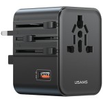 USAMS Ładowarka Travel Adapter 25W US/AU/EU/UK 2xUSB-C czarny 4w1