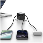 USAMS Ładowarka Travel Adapter 25W US/AU/EU/UK 2xUSB-C czarny 4w1