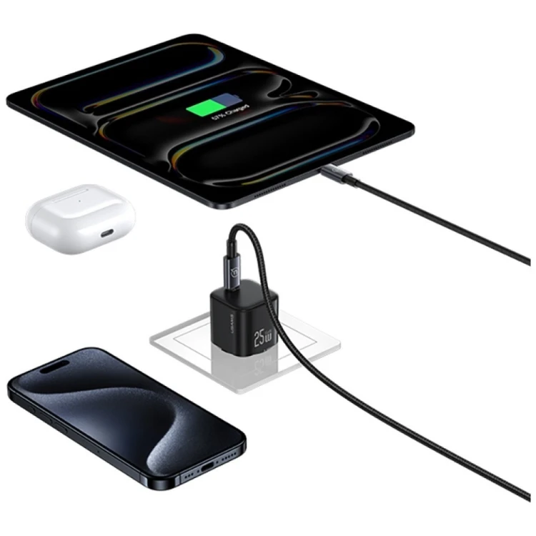 USAMS Ładowarka sieciowa JC Series CC289 25W GaN Fast Charger USB-C    czarna