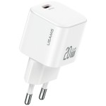 USAMS Ładowarka sieciowa JO Series CC260 20W USB-C + kabel USB-C/Lightning 1m biała
