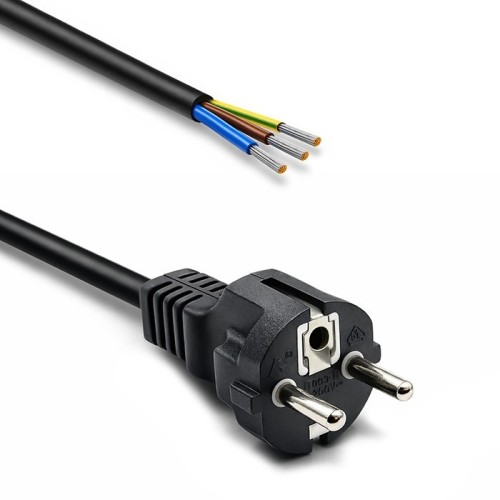 Qoltec Kabel zasilający SCHUKO CEE 7/7 (E/F) | miedź Cu | odizolowany lutowany | 3x1.0mm2 | 1.8m