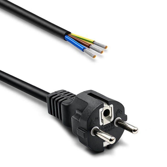 Qoltec Kabel zasilający SCHUKO CEE 7/7 (E/F) | miedź Cu | odizolowany lutowany | 3x1.0mm2 | 1.8m