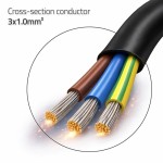 Qoltec Kabel zasilający SCHUKO CEE 7/7 (E/F) | miedź Cu | odizolowany lutowany | 3x1.0mm2 | 1.8m