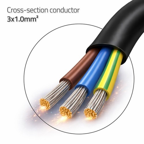 Qoltec Kabel zasilający SCHUKO CEE 7/7 (E/F) | miedź Cu | odizolowany lutowany | 3x1.0mm2 | 1.8m