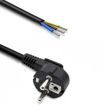 Qoltec Kabel zasilający | wtyczka kątowa SCHUKO CEE 7/7 (E/F) | miedź Cu| odizolowany lutowany | 3x1.0mm2 | 1.8m