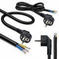 Qoltec Kabel zasilający | wtyczka kątowa SCHUKO CEE 7/7 (E/F) | miedź Cu| odizolowany lutowany | 3x1.0mm2 | 1.8m