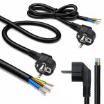 Qoltec Kabel zasilający | wtyczka kątowa SCHUKO CEE 7/7 (E/F) | miedź Cu| odizolowany lutowany | 3x1.0mm2 | 1.8m