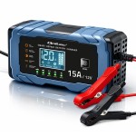 Qoltec Ładowarka 12V 15A | Prostownik z funkcją naprawy | AGM GEL       LiFePO4 | 9-stopniowe ładowanie