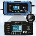 Qoltec Ładowarka 12V 15A | Prostownik z funkcją naprawy | AGM GEL       LiFePO4 | 9-stopniowe ładowanie